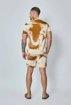 Ensemble chemise short à imprimé marbré