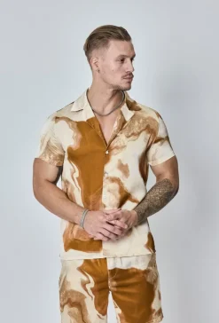 Ensemble chemise short à imprimé marbré