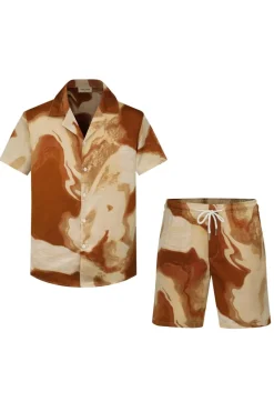 Ensemble chemise short à imprimé marbré