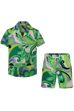 Ensemble chemise short à motifs fleuri