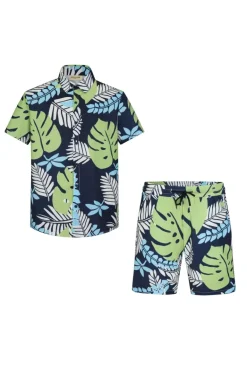 Ensemble chemise short à motifs fleuri
