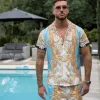 Ensemble chemise short à motifs baroque