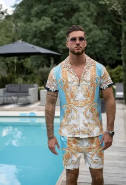 Ensemble chemise short à motifs baroque