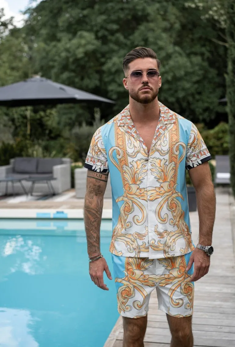 Ensemble chemise short à motifs baroque
