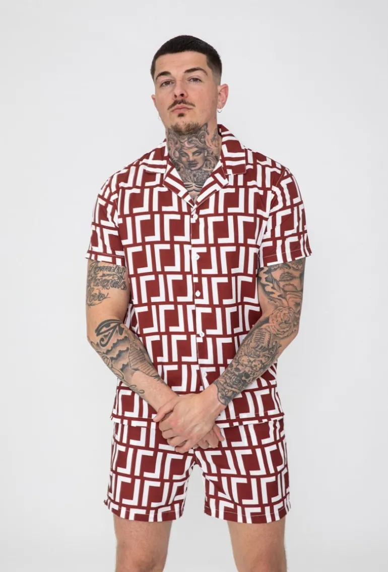 Ensemble chemise short à motif graphique