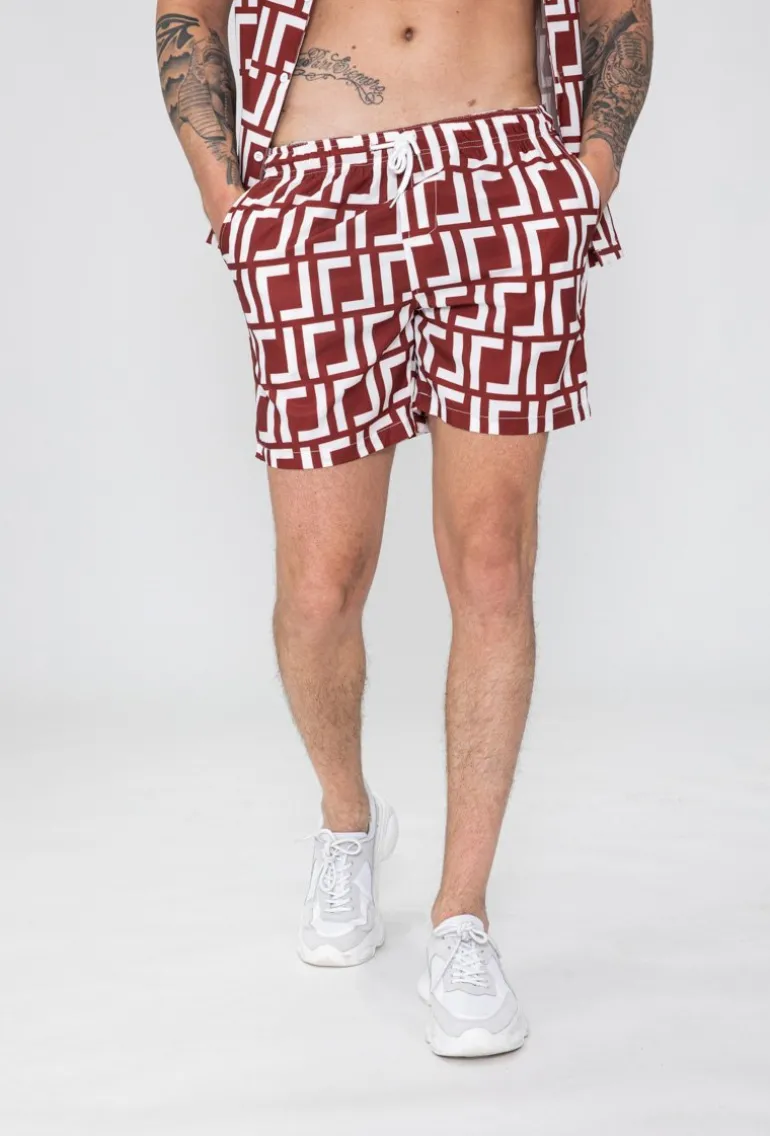 Ensemble chemise short à motif graphique