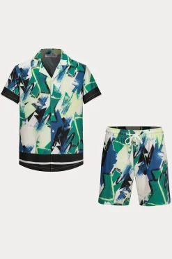 Ensemble chemise short à motifs