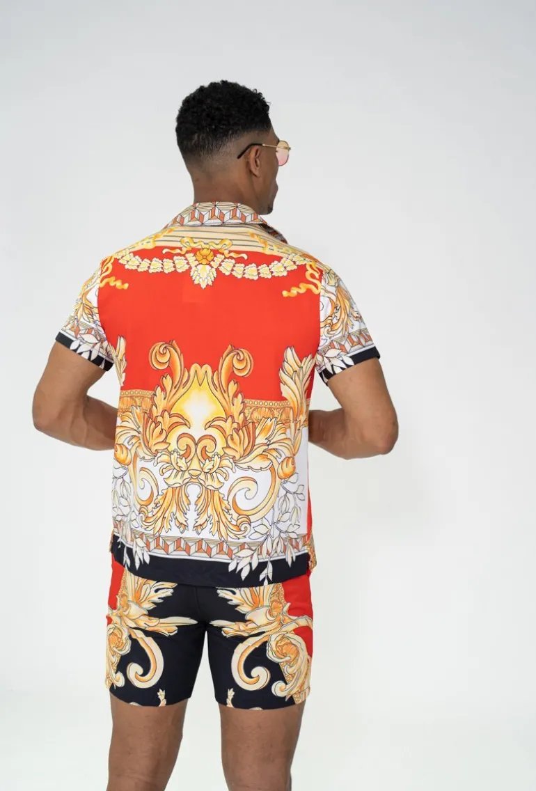 Ensemble chemise short à motifs baroque