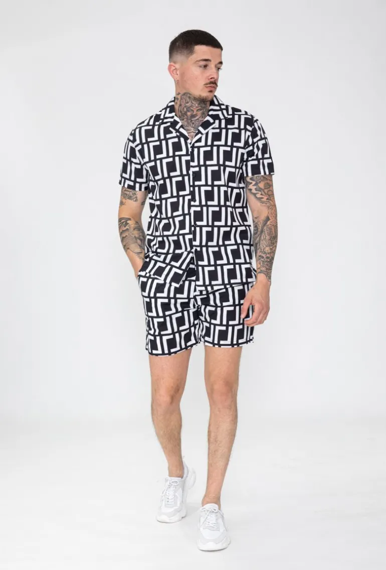 Ensemble chemise short à motif graphique