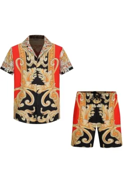 Ensemble chemise short à motifs baroque