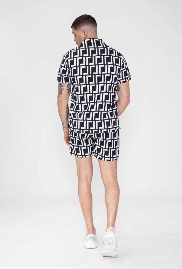 Ensemble chemise short à motif graphique