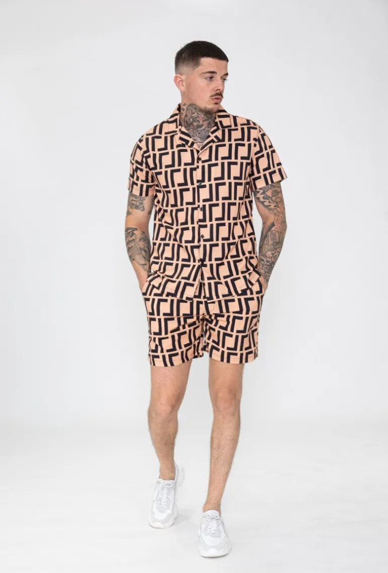 Ensemble chemise short à motif graphique