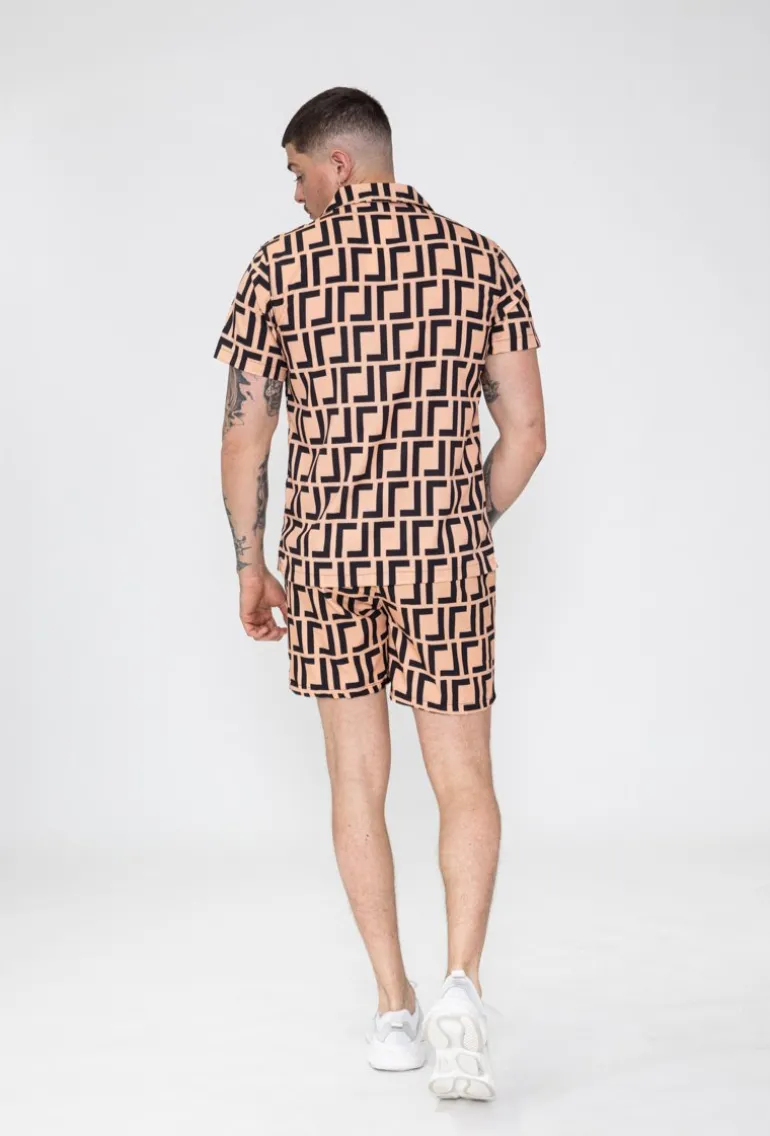 Ensemble chemise short à motif graphique