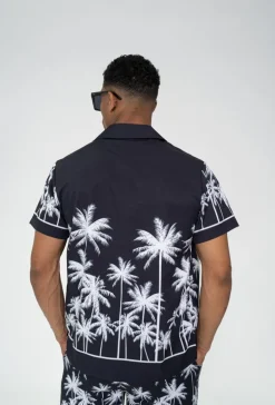 Ensemble chemise short à motifs palmier