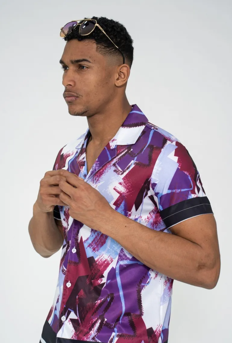 Ensemble chemise short à motifs