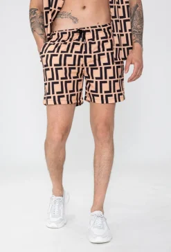 Ensemble chemise short à motif graphique