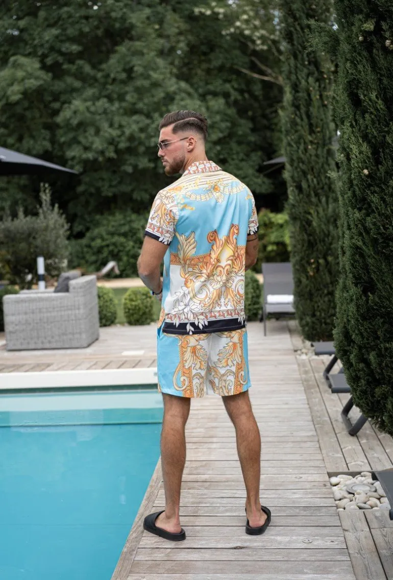 Ensemble chemise short à motifs baroque