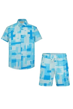 Ensemble chemise short à motifs abstrait