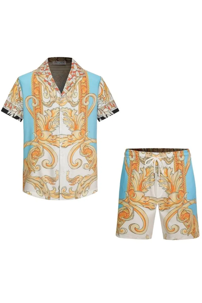 Ensemble chemise short à motifs baroque