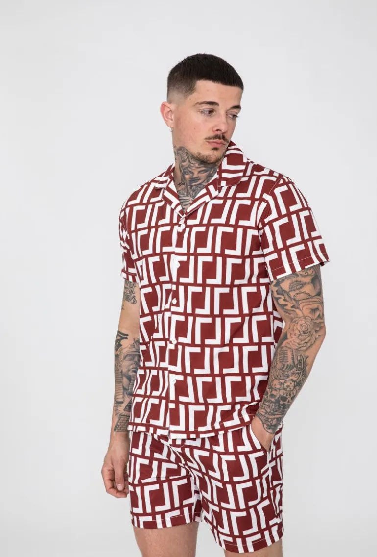 Ensemble chemise short à motif graphique