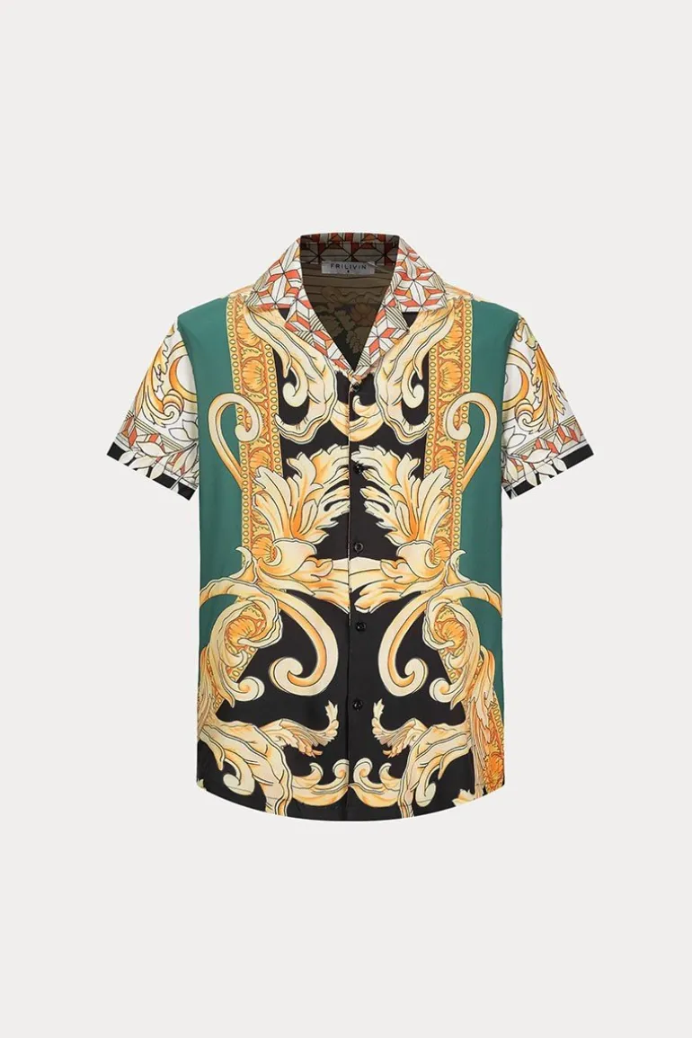 Ensemble chemise short à motifs baroque