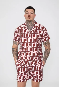 Ensemble chemise short à motif graphique