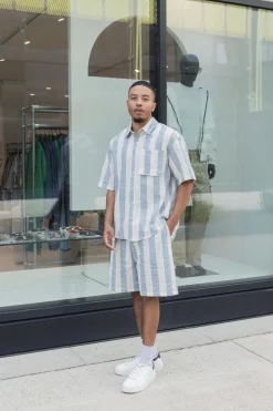 Ensemble chemise short à rayure