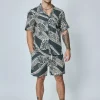 Ensemble chemise short à rayure lin