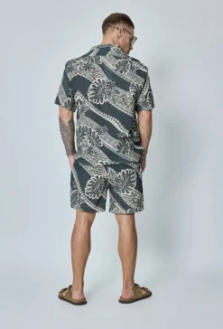 Ensemble chemise short à rayure lin