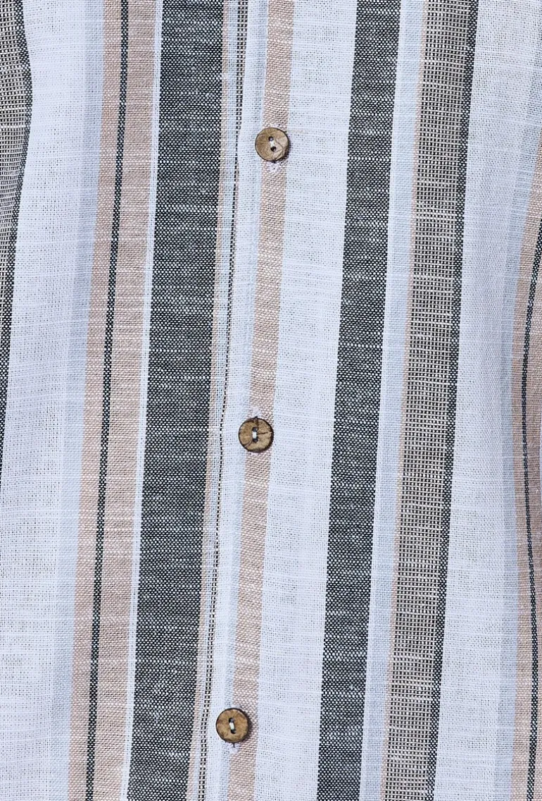 Ensemble chemise short a rayure lin