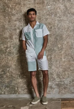 Ensemble chemise short bicolore
