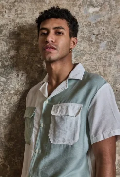 Ensemble chemise short bicolore