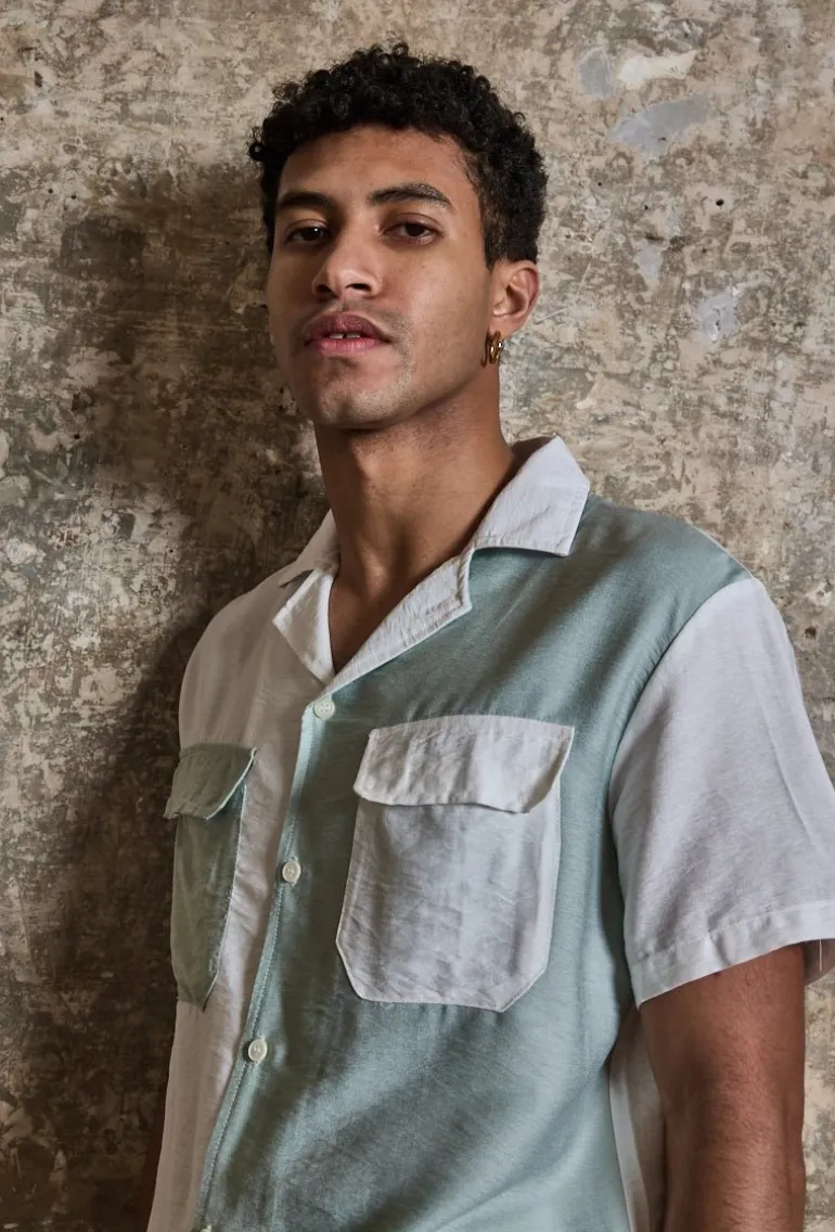 Ensemble chemise short bicolore