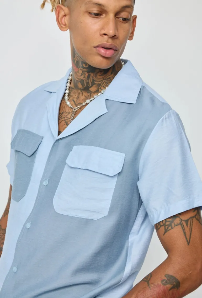 Ensemble chemise short bicolore