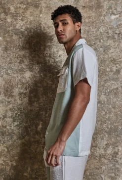 Ensemble chemise short bicolore
