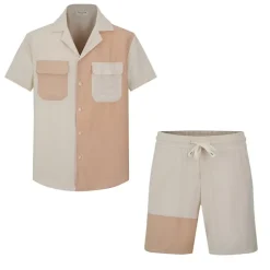 Ensemble chemise short bicolore