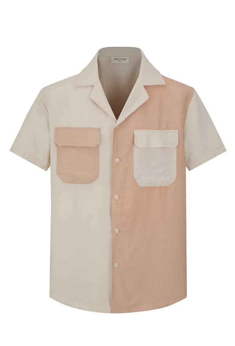 Ensemble chemise short bicolore
