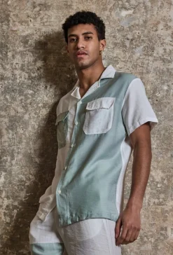 Ensemble chemise short bicolore