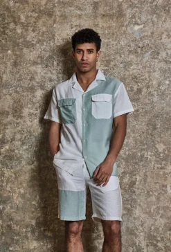 Ensemble chemise short bicolore