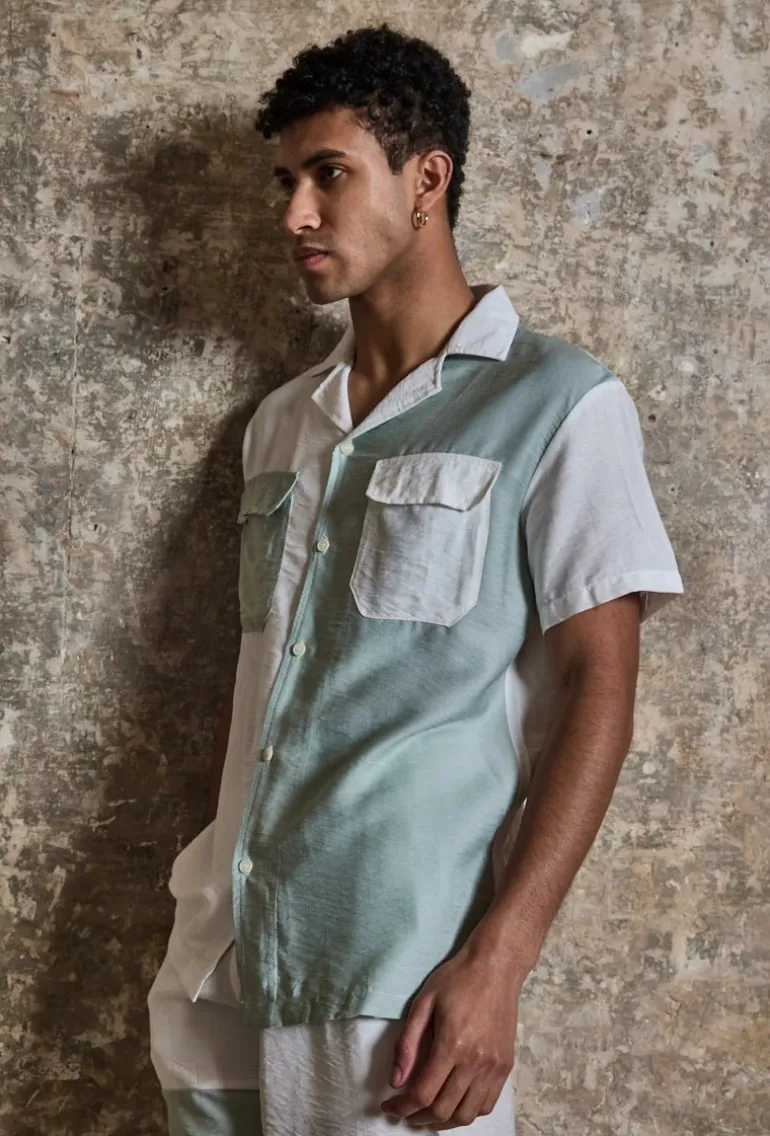 Ensemble chemise short bicolore