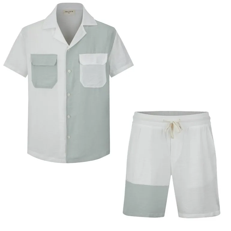 Ensemble chemise short bicolore