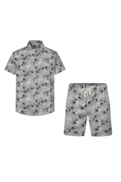 Ensemble chemise short fleuri à motifs floral