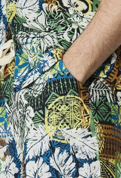 Ensemble chemise short fleuri lin
