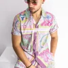 Ensemble chemise short motif baroque