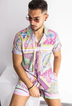 Ensemble chemise short motif baroque