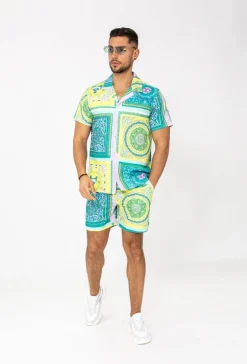 Ensemble chemise short motif baroque