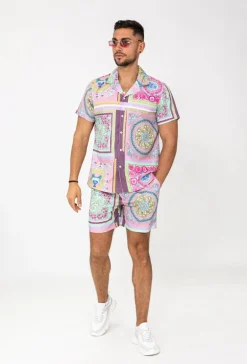 Ensemble chemise short motif baroque