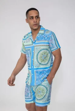 Ensemble chemise short motif baroque