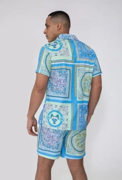 Ensemble chemise short motif baroque