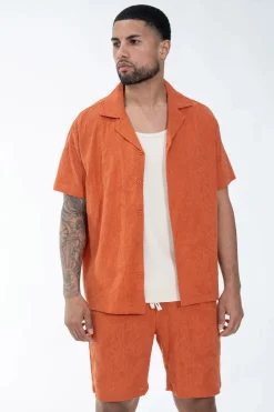 Ensemble chemise short uni décontracté